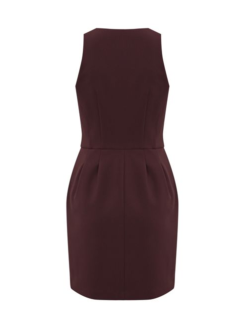 Abito doppio crepe con dettagli craquele' Merlot Elisabetta Franchi | AB80656E2EA4